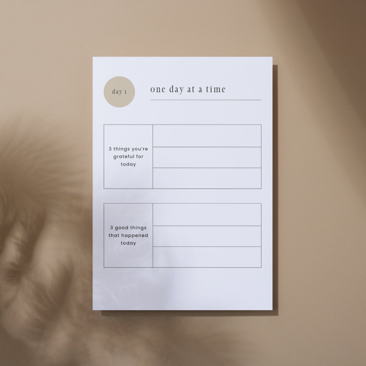 ONE DAY AT A TIME JOURNAL (Printed Edition)