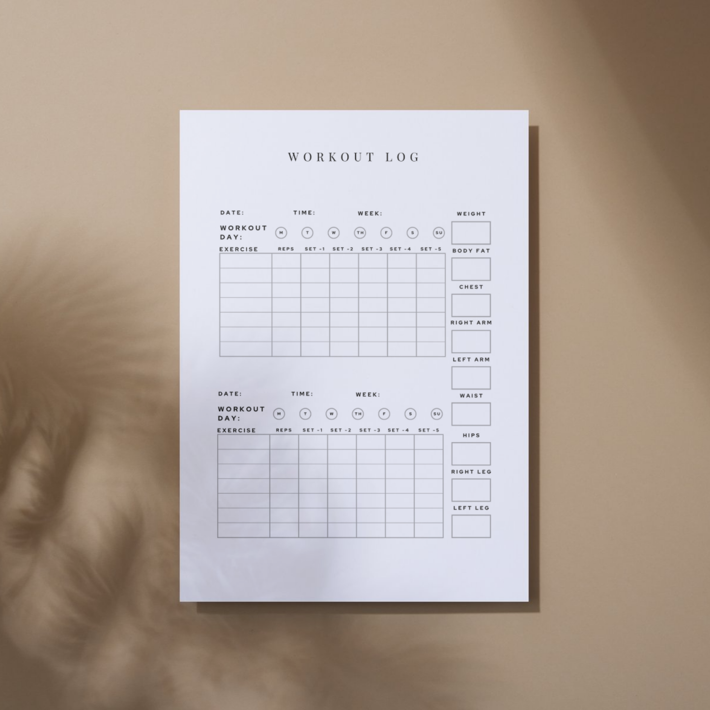 Fitness Planner Digital Workout Tracker Meal Planner Template Weight Loss Journal Printable Health Goal Tracker